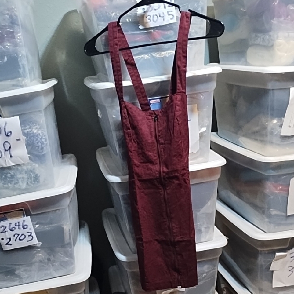 Insight Burgundy Sleeveless Jumper  Dress